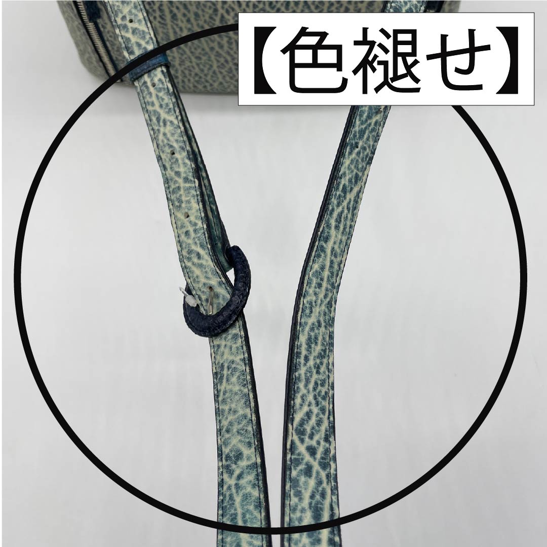(Like New) Western-style Bag, Seal and Lizard Design, A-Rank, Like New, Seal and Lizard Design Shoulder Bag, Blue, 119700043317