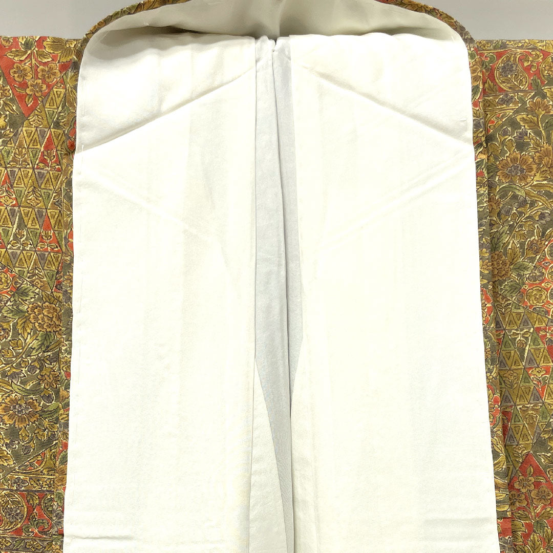 小紋 身丈159cm 裄丈64cm 袷 江戸古渡更紗 浜ちりめん 正絹 Sランク グラデーション系 1115003482399