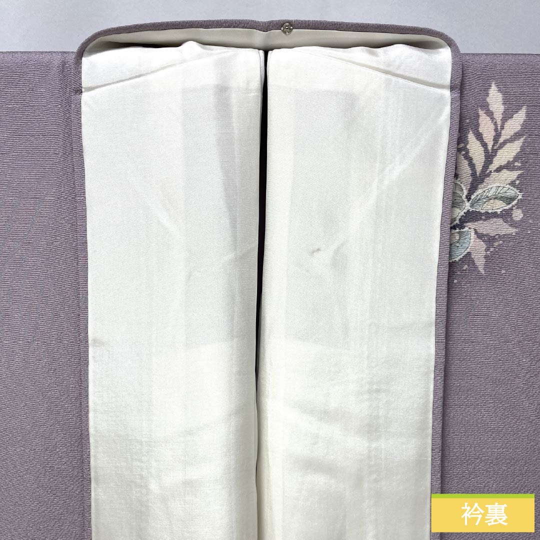 Visiting Kimono, Pure Silk, S Rank, Lined, Length 165cm, Sleeve Length 64.5cm, Shrimp-colored, Kyoto Yuzen, Tsujigahana Pattern, Purple, Item Number: 1112007222520
