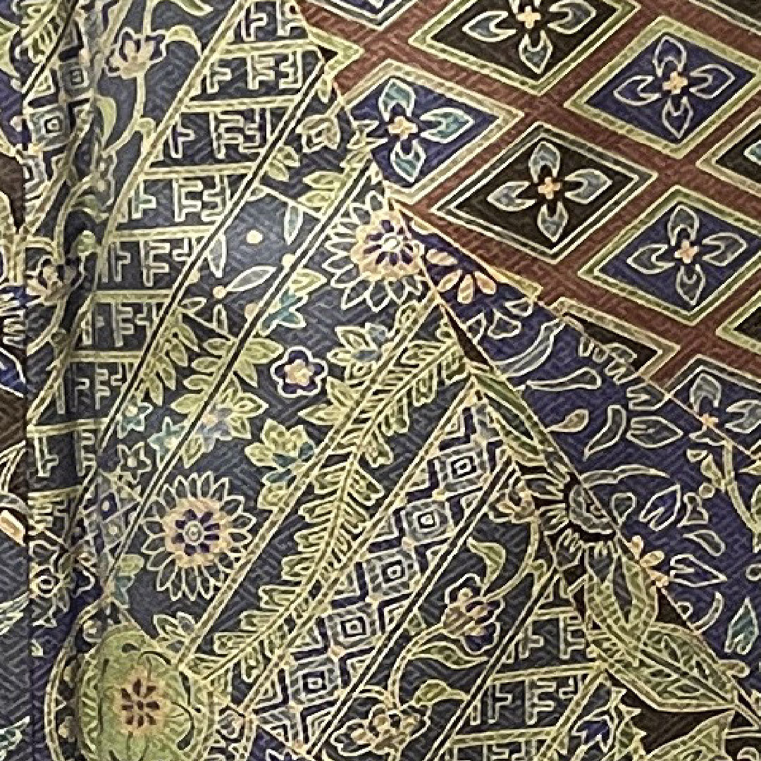 Komon, Length 153cm, Sleeve length 61.5cm, Awase, Saito Sansai, Sarasa pattern, Pure silk, S rank, Gradation, 1115002892299