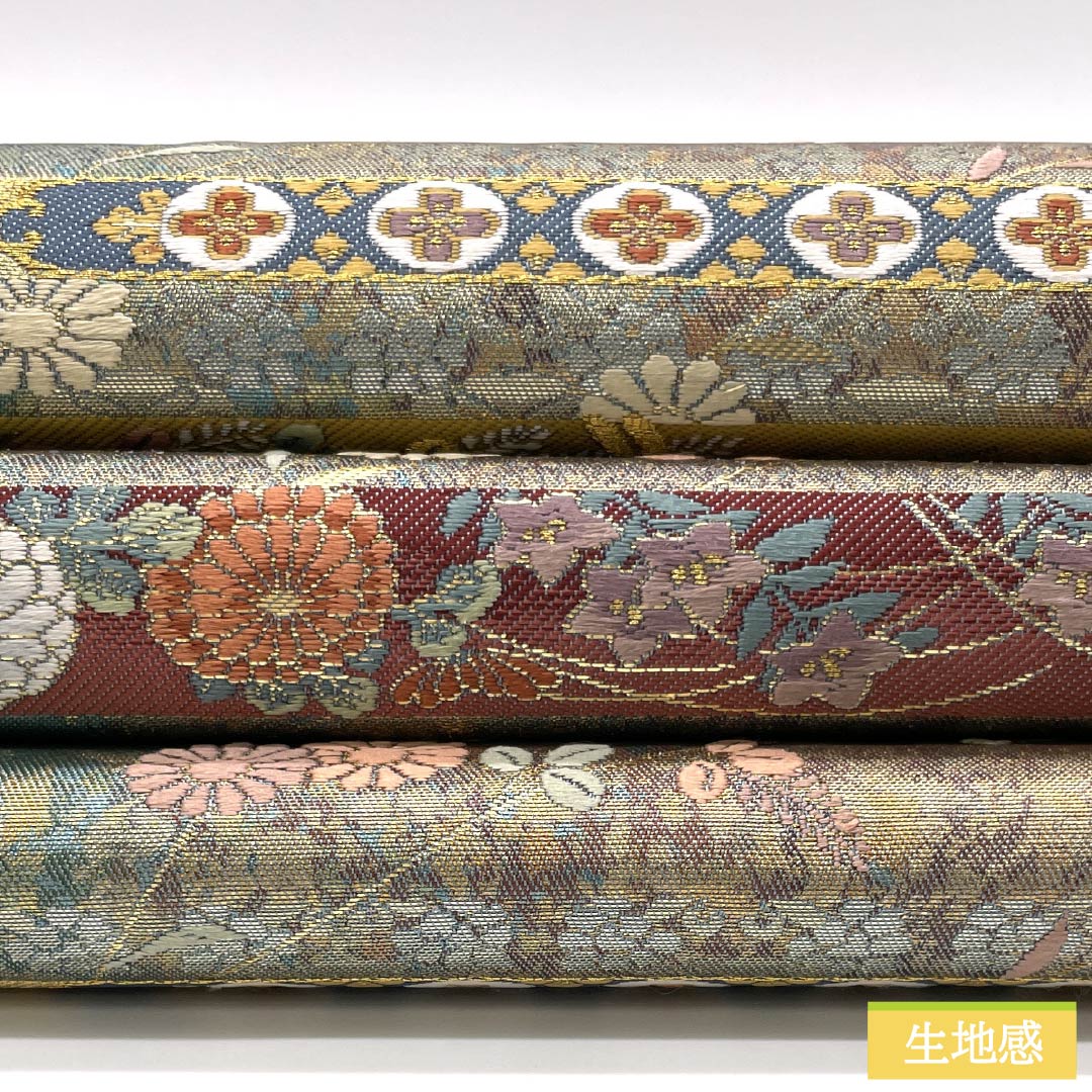 Fukuro Obi, pure silk, for Tomesode, with gold leaf, autumn wind sounds, butterfly, flute, obi length 446cm, S rank, six-way, formal, gradation style, 1123013892399