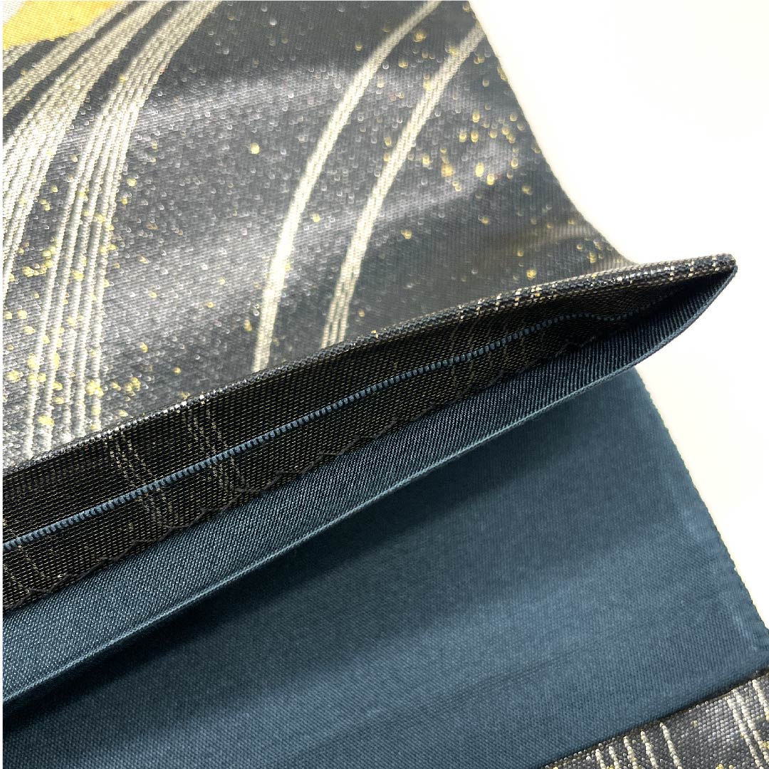 Fukuro Obi Gold Foil Flowing Water Length 444cm Pure Silk A Rank Six-way Formal Gold 1123003023321