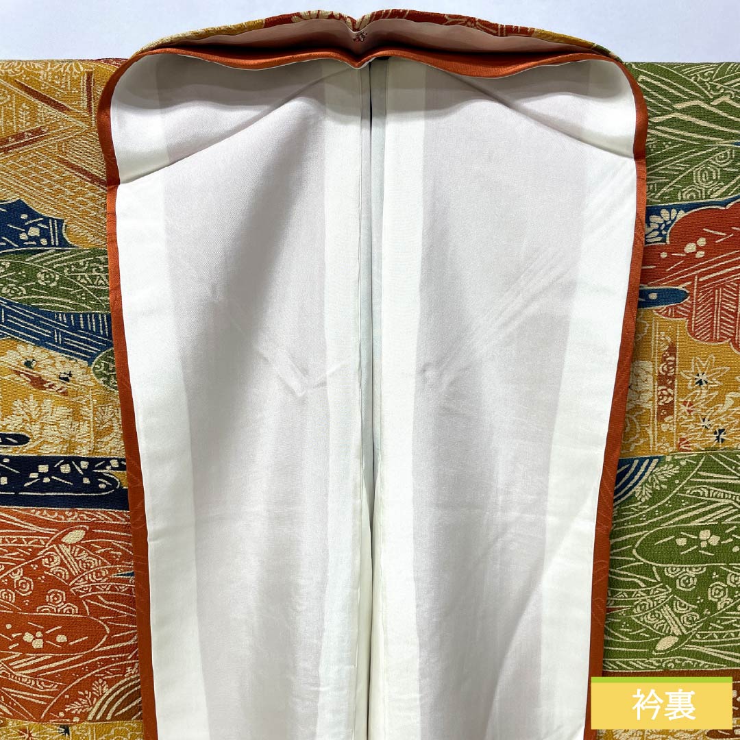 小紋 正絹 身丈153cm 裄丈63cm 袷 型染 雲取り 古典柄 半衿付き Aランク グラデーション系 1115005533299