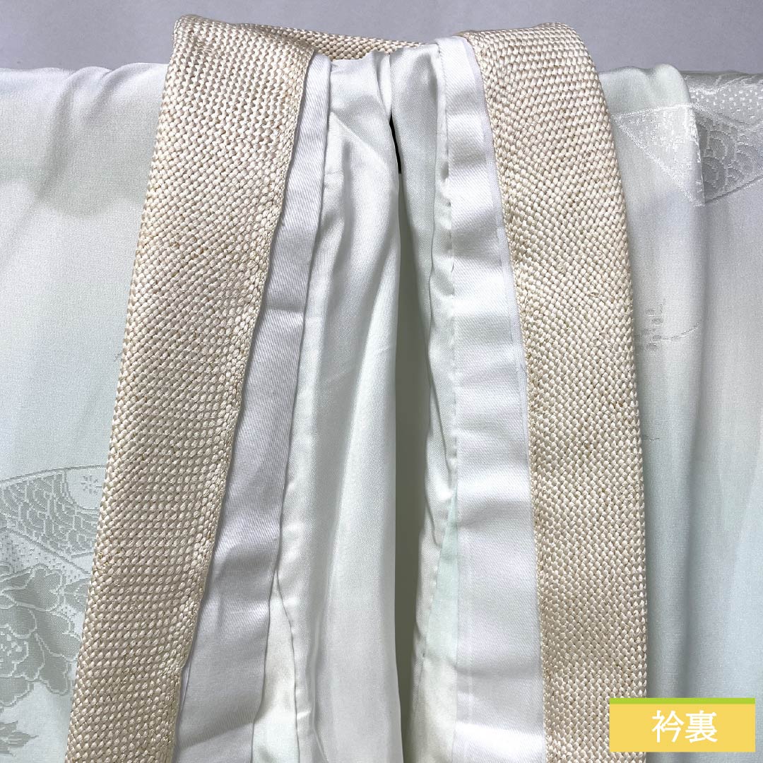 長襦袢 正絹 Sランク 身丈116cm 裄丈61cm 袷 ぼかし染 吉祥文様 半衿付き 緑系 1129000762119