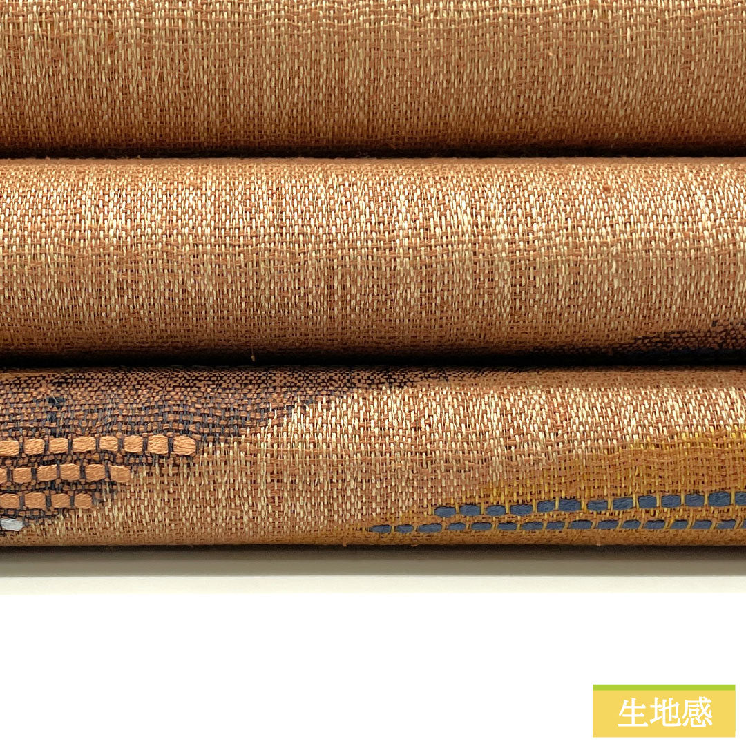 袋帯 正絹 Sランク 丁子茶色(ちょうじちゃいろ) 抽象模様 帯丈458cm 六通 カジュアル 茶系 1123016622414