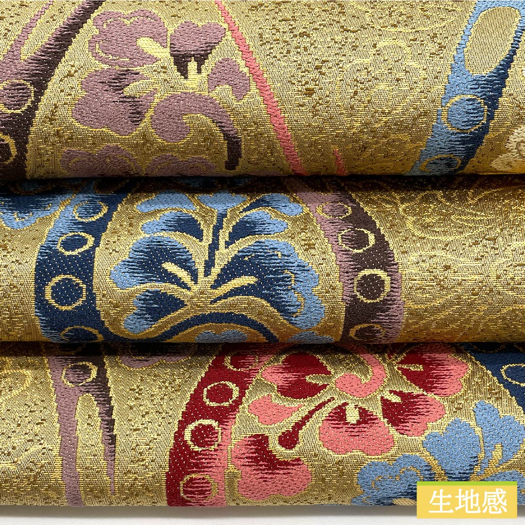 Fukuro Obi, Pure Silk, Karenoiro (Dry Field Color), Shiraayaen Oba, Tachiwaku, Abstract Flower Pattern, Obi Length 430cm, S Rank, Six-way, Semi-formal, Beige, 1123010822325