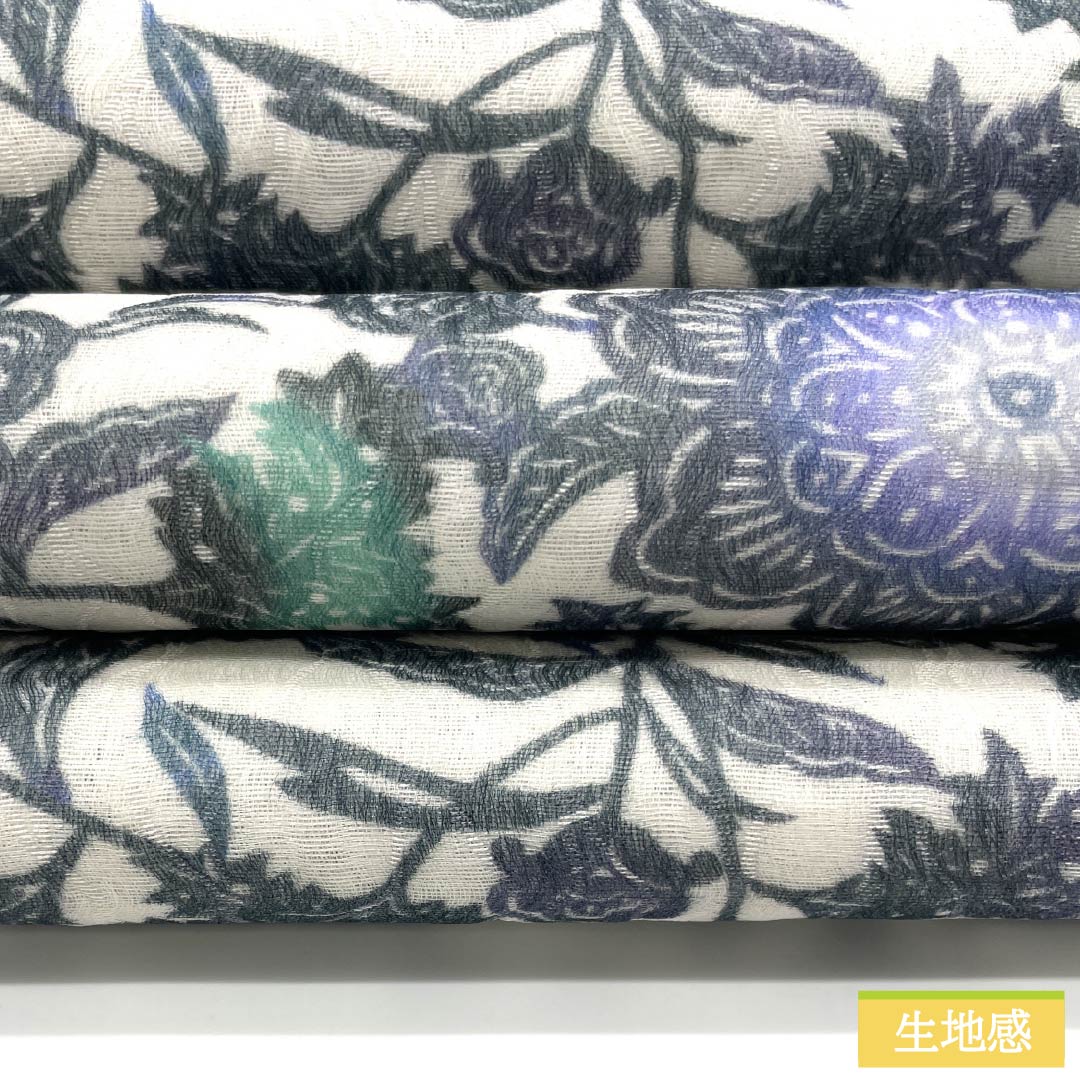 【未仕立】袋帯 正絹 NEWランク 胡粉色(ごふんいろ) 染め帯 3シーズン 単衣 紅型風 帯丈468cm 全通 カジュアル 白系 1123013251411