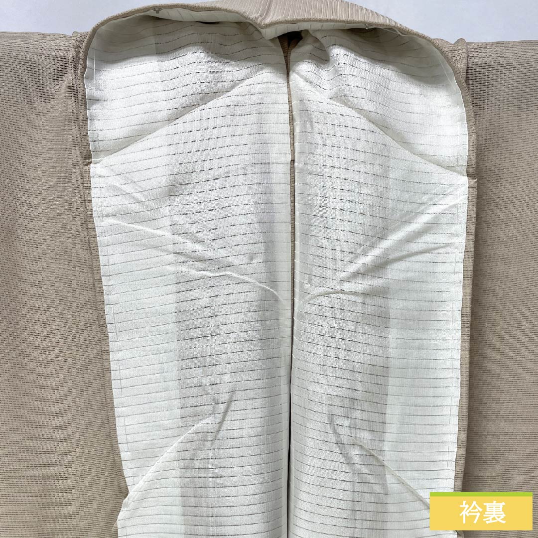 夏物 正絹 付下げ 身丈157cm 裄丈63cm 薄香色(うすこういろ) 草花模様 京友禅 絽 Sランク ベージュ系 1132002752325