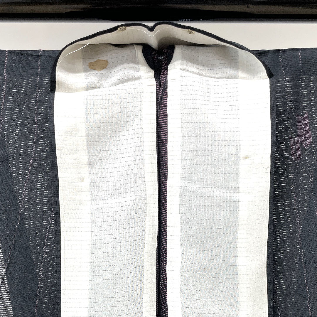 Summer item, pure silk, small pattern, length 159cm, sleeve length 63cm, arrow feather pattern, silk, A rank, black, 1132000503310