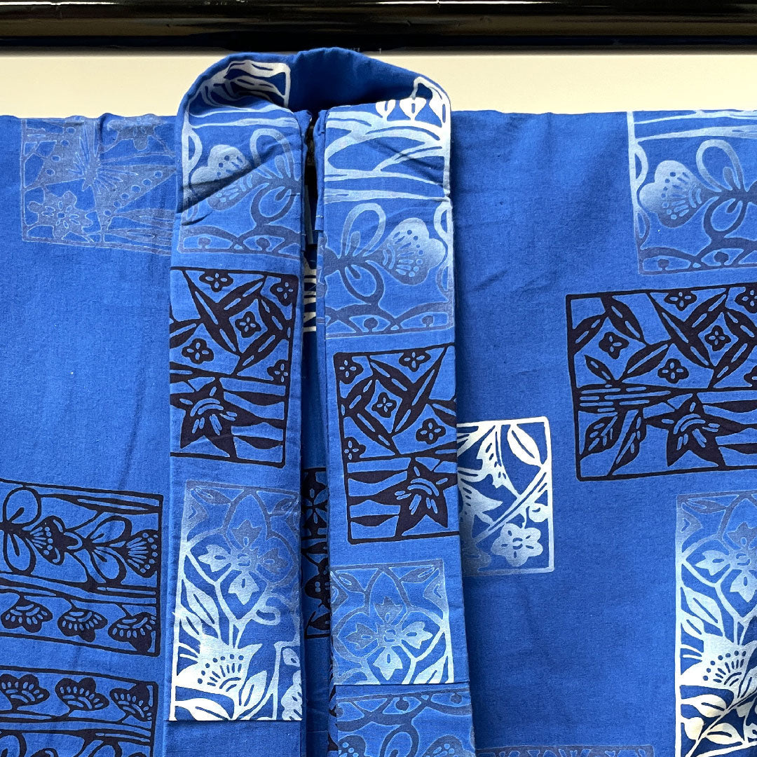 Yukata, blue, abstract pattern, cotton, S rank, single layer, length 159cm, sleeve length 66.5cm, blue, 1118002422317
