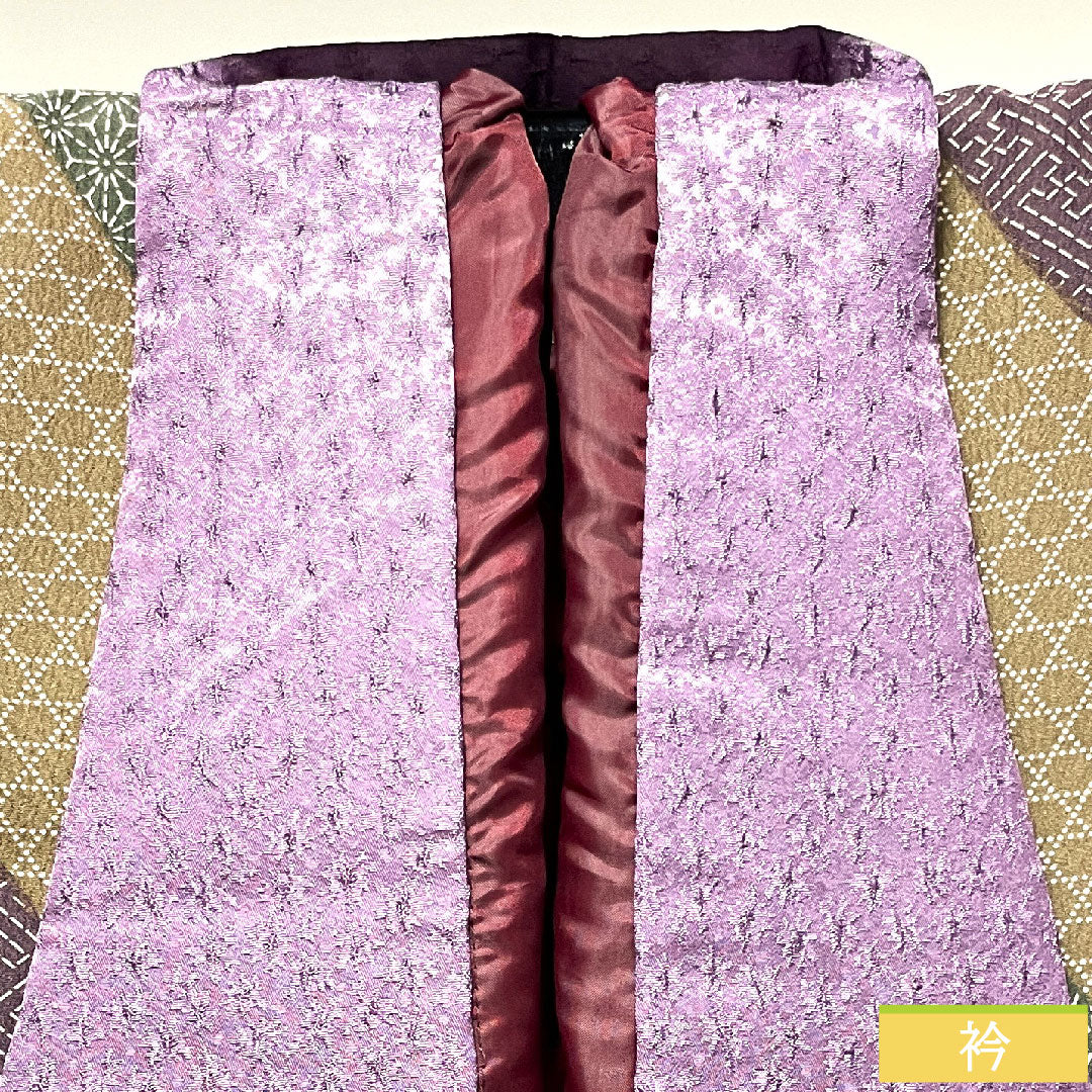 Travel wear, polyester, length 83.5cm, sleeve length 66cm, geometric pattern, washable kimono, S rank, lined, gradient 1117000872999