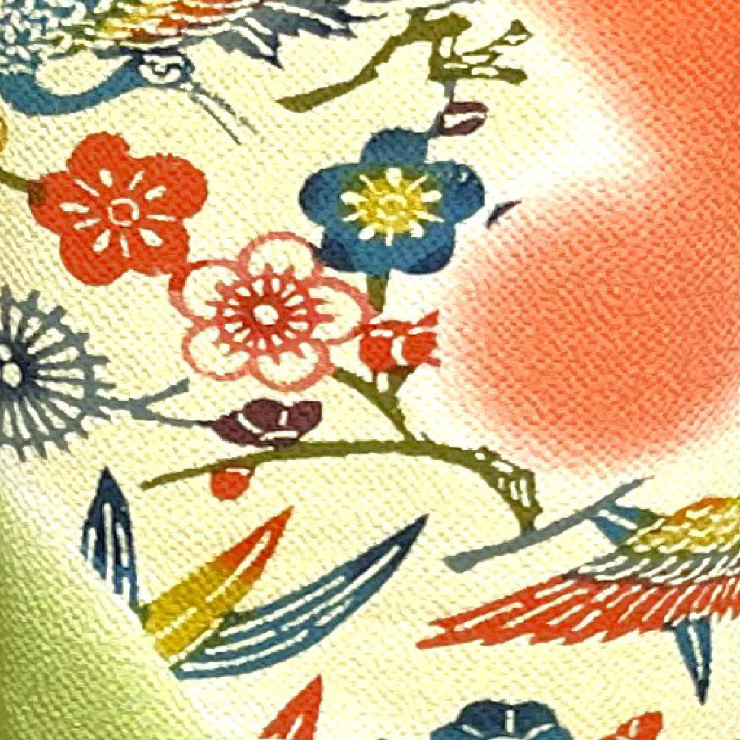 振袖 身丈162cm 裄丈65cm 袷 青丹色 京紅型 吉祥文様 正絹 Sランク 緑系 1113000872419