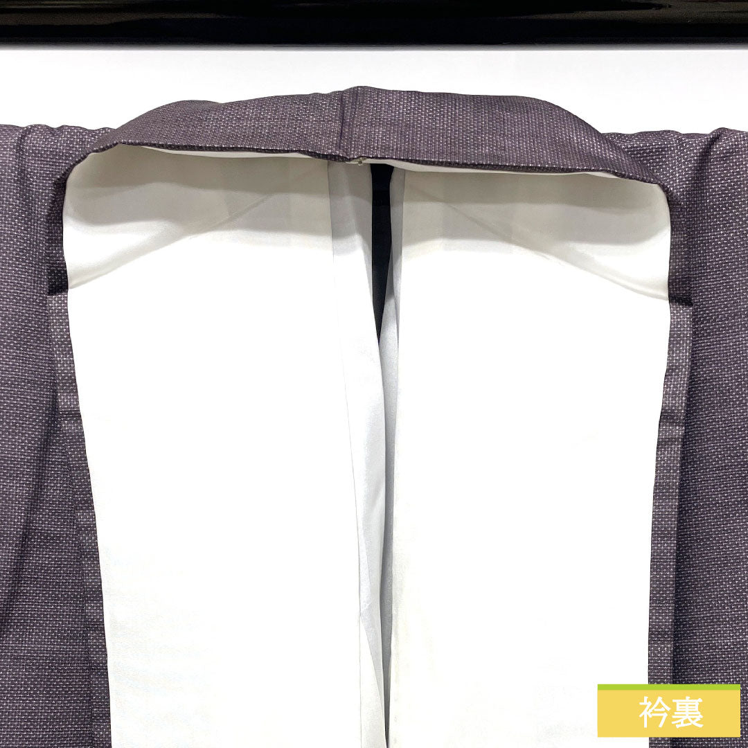 Homongi, pure silk, lined, length 157cm, sleeve length 62cm, deep faded purple, Oshima Tsumugi, Suzhou embroidery, abstract pattern, basting thread included, S rank, purple, 1112004592320