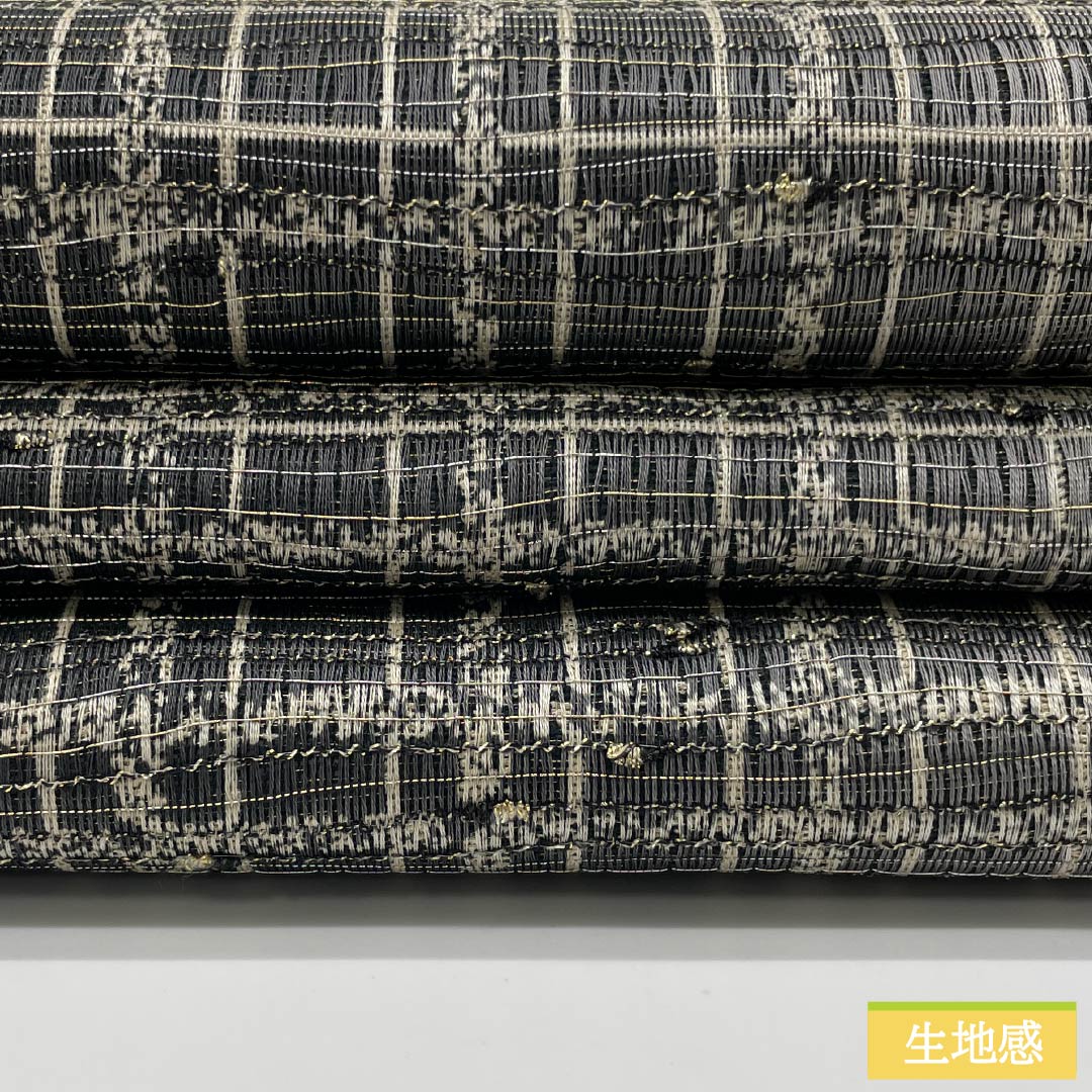 Fukuro Obi, Pure Silk, Guzumi-iro (Ink color), Checkered, Length 460cm, S Rank, Full Length, Casual, Gray, 1123013092422