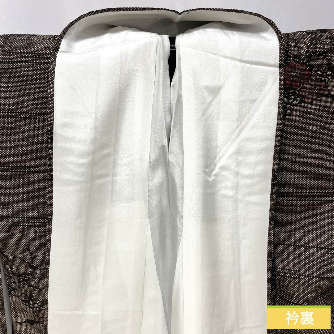 紬 正絹 Sランク 身丈170.5cm 裄丈68cm 赤墨色(あかずみいろ) 大島紬 一元絣 7マルキ 袷 茶系 1116004332614
