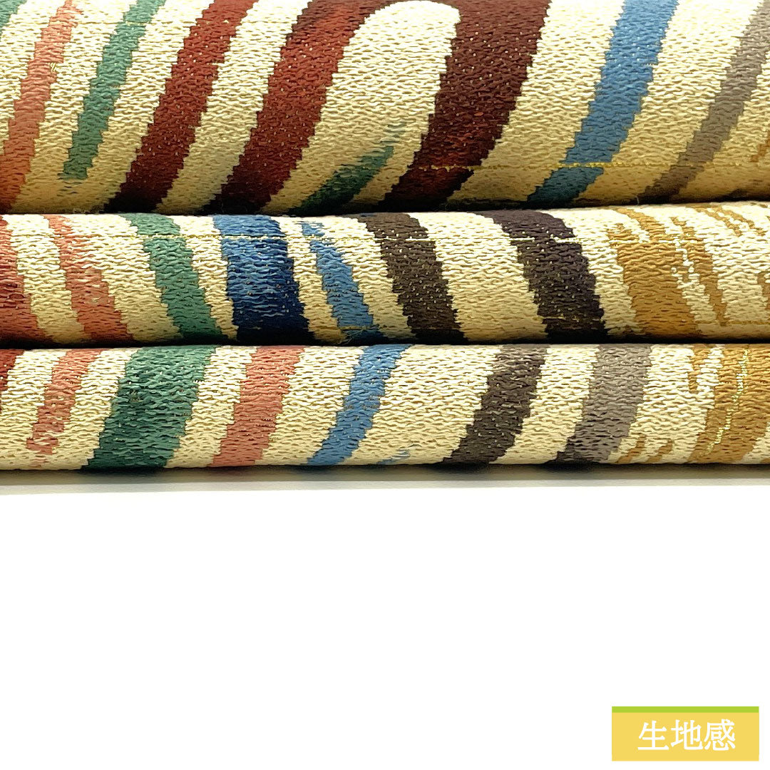 Fukuro Obi, Pure Silk, S-Rank, Shirayaen Oba, Nishijin-ori, Abstract Pattern, 430cm Long, Six-Ply, Casual, Gradient Pattern, Product Number: 1123016562399