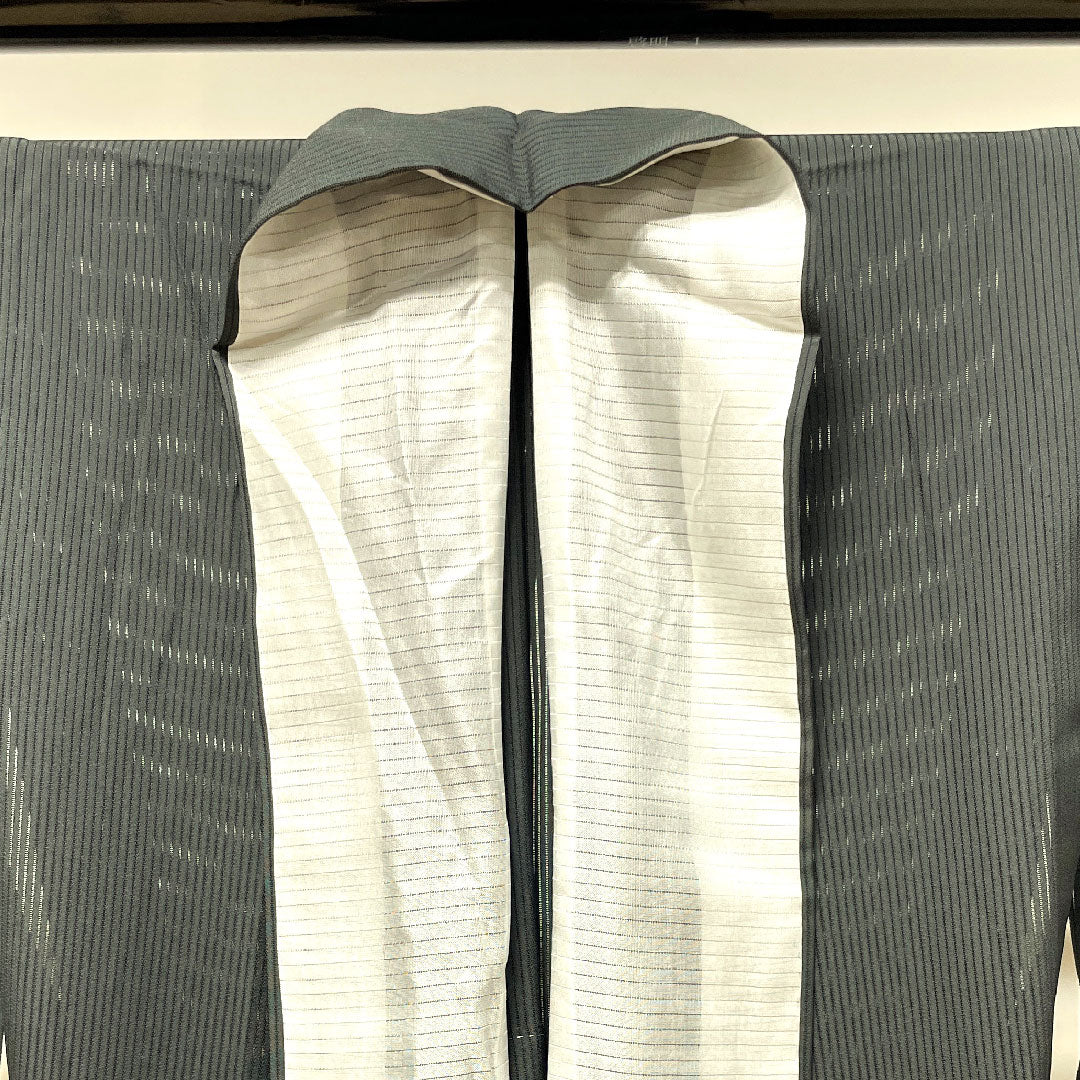 夏物 正絹 訪問着 身丈156.5cm 裄丈63cm 竪絽(たてろ) 蛍 絽 Sランク 黒系 1132001102310
