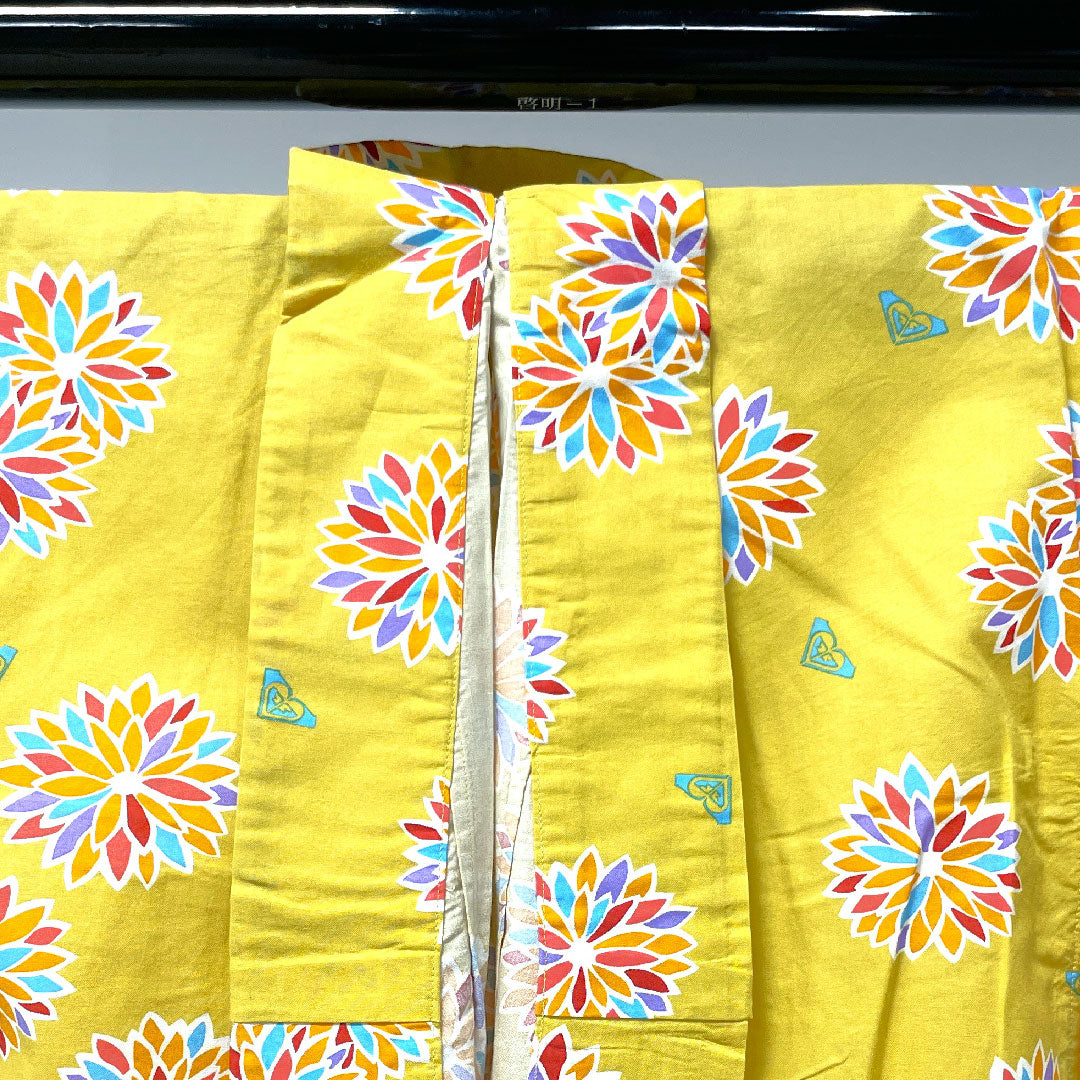 Yukata, Shishigoto color, abstract pattern, cotton, S rank, single layer, length 160.5cm, sleeve length 64cm, yellow, 1118001232423