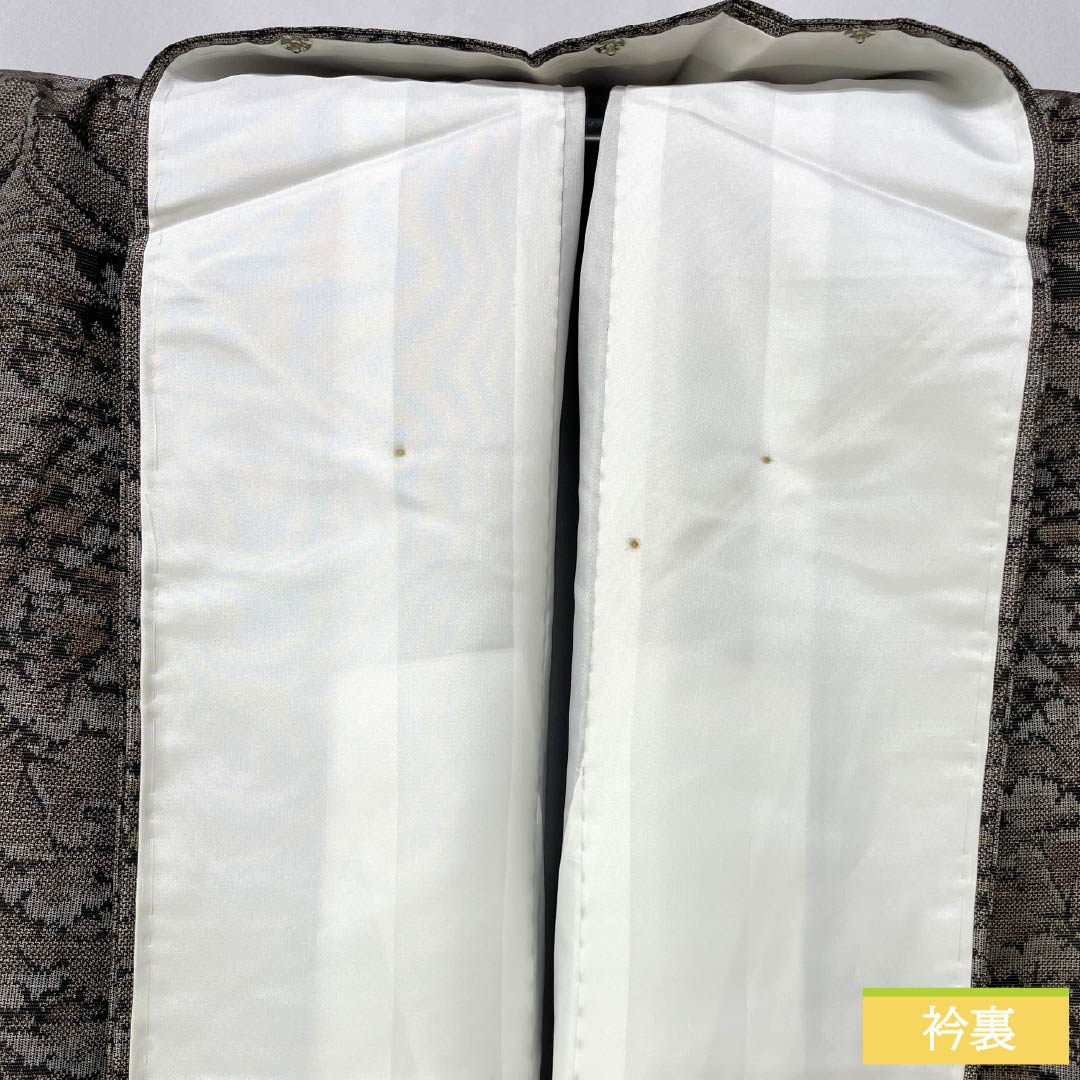紬 正絹 身丈160.5cm 裄丈62.5cm 銀煤竹色(ぎんすすたけいろ) 風景模様 Aランク 袷 グレー系 1116003863422
