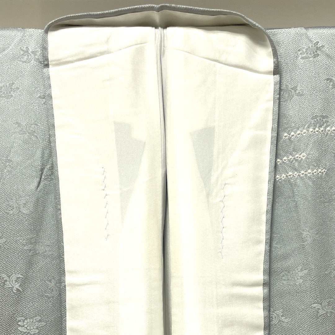 訪問着 正絹 袷 身丈152.5cm 裄丈62.5cm 白銅色 京友禅 絞り 刺繡 Aランク グレー系 1112003033222