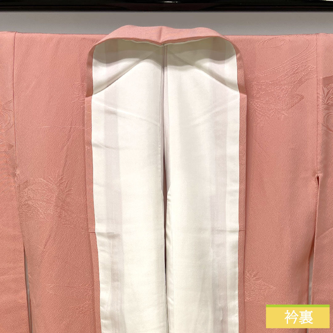 色無地 正絹 身丈156cm 裄丈63cm 薄紅梅色(うすこうばいいろ) 袷 Sランク ピンク系 1114001172313