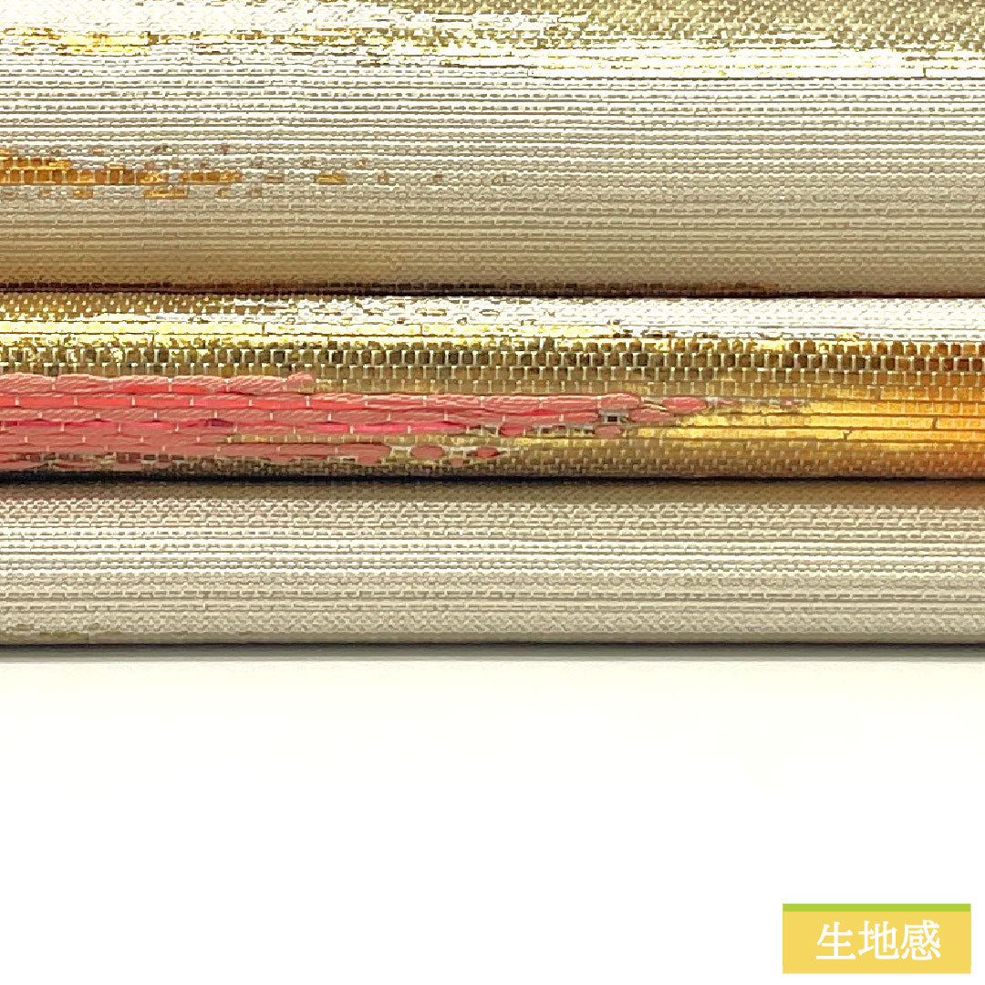 Fukuro Obi (sash), pure silk, A-rank, Nishijin-ori (woven fabric), Reimei Manzan, by Tamaki Bijutsu Orimono, 420cm long, six-pass, semi-formal, white, 1123016523311