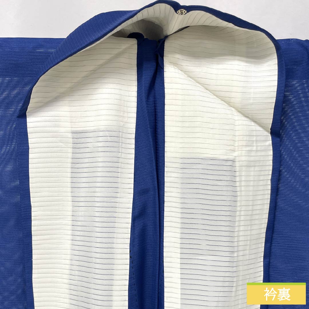Summer kimono, polyester, plain color, A rank, length 171.5cm, sleeve length 66cm, washable, lapis lazuli (blue), silk pongee, blue, 1132003233617