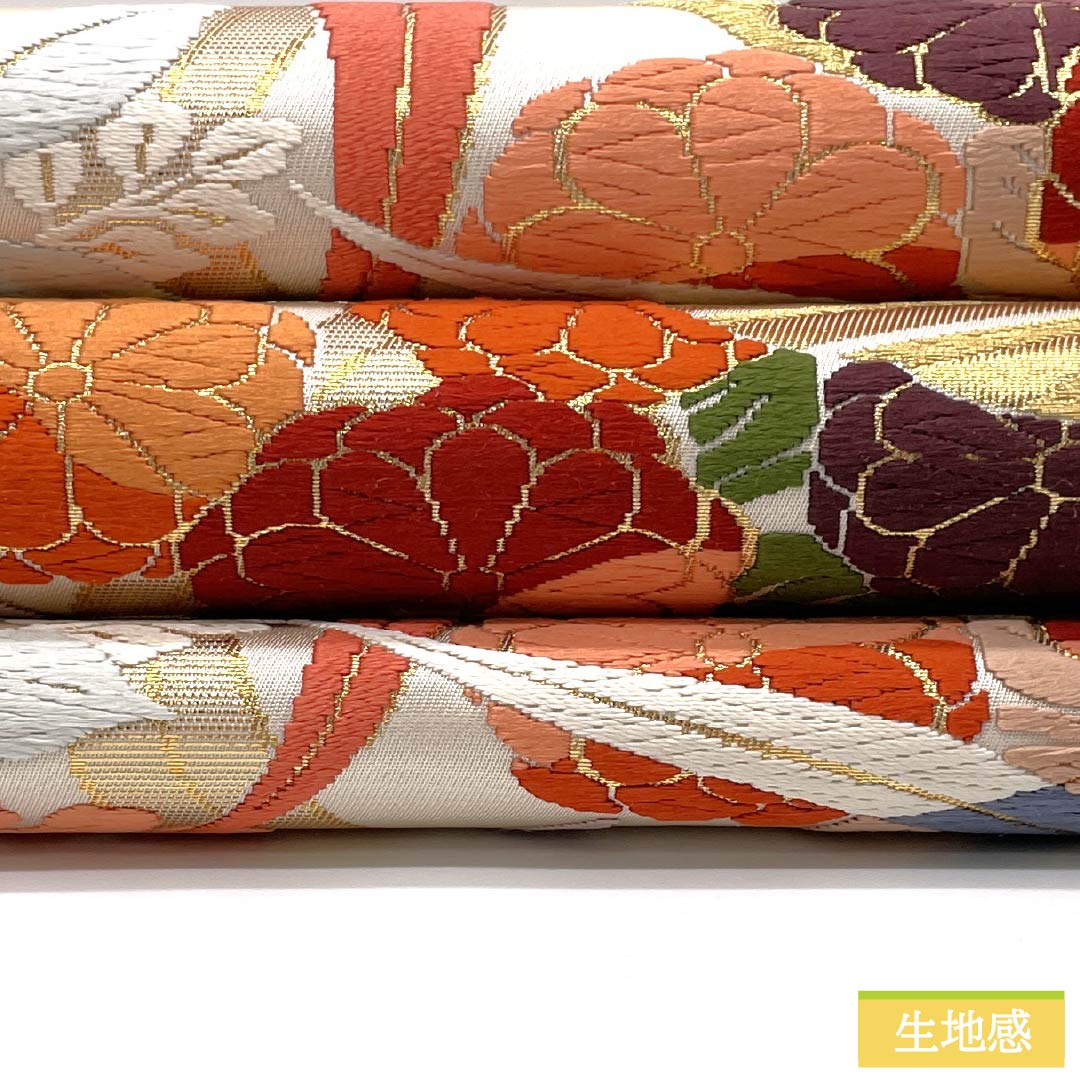 袋帯 正絹 Sランク 胡粉色(ごふんいろ) 唐織 留袖用 振袖用 古典柄 帯丈432cm 六通 フォーマル 白系 1123015642311