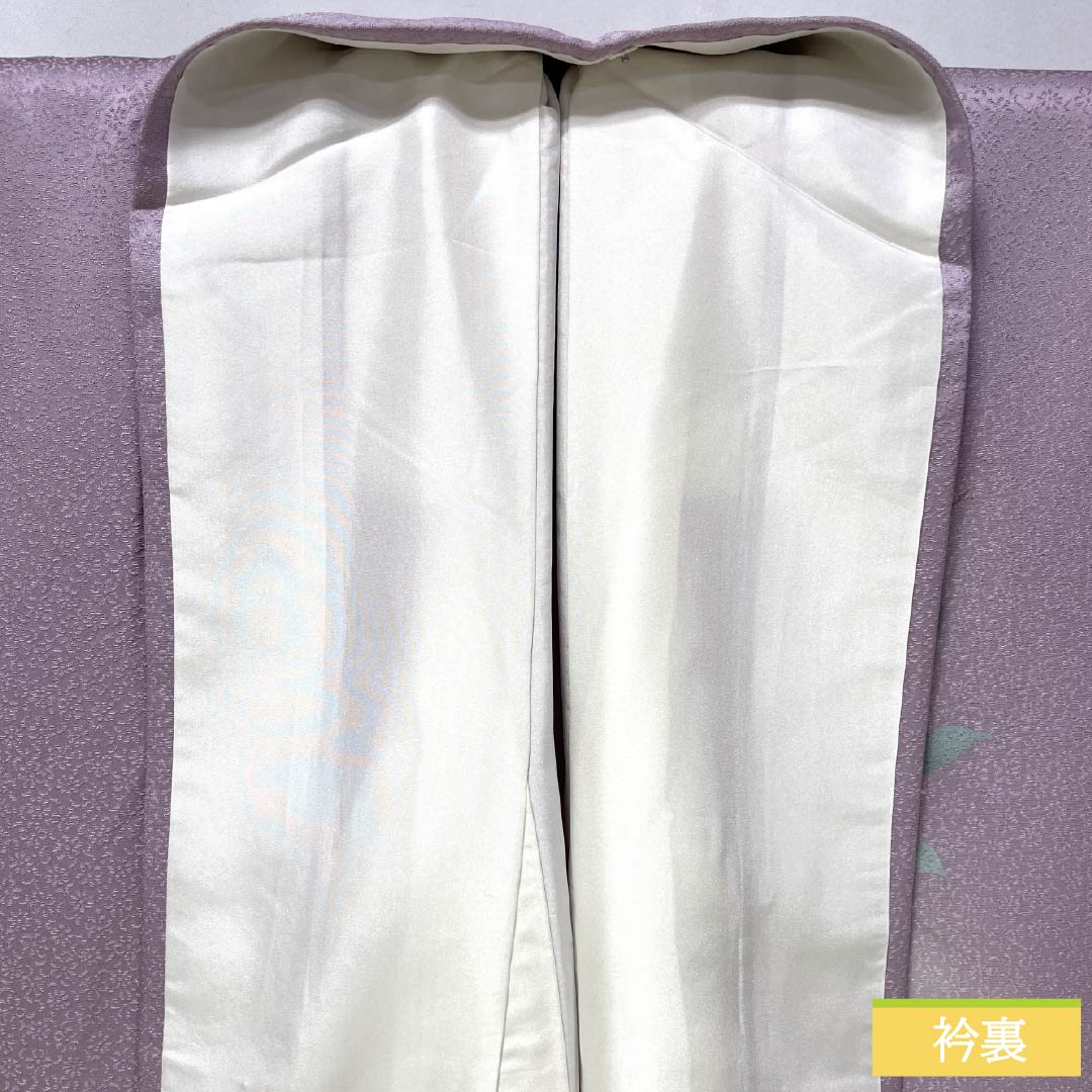 訪問着 正絹 Bランク 袷 身丈165.5cm 裄丈67.5cm 淡紅藤色(うすべにふじいろ) 付下げ 草花 紫系 1112007404520