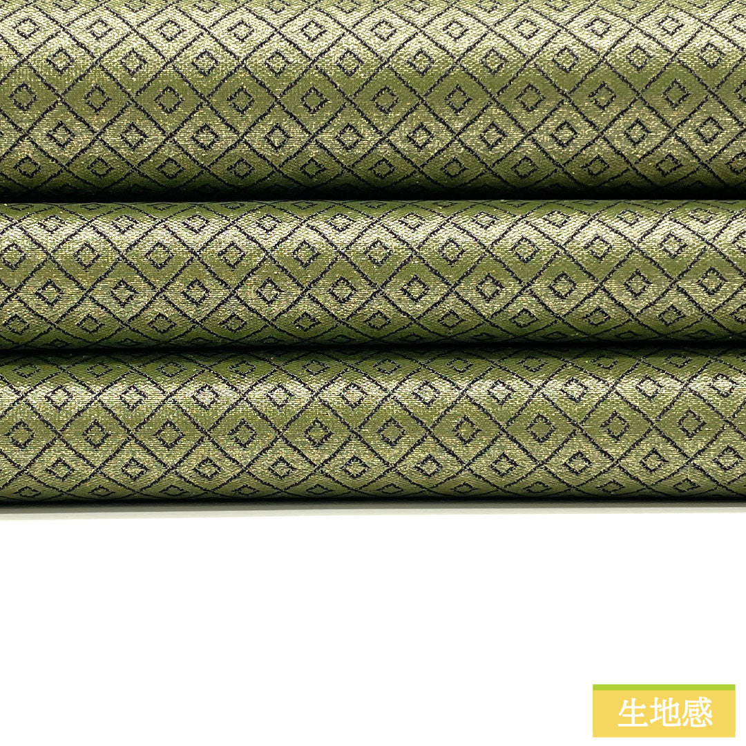 Nishijin-ori obi, pure silk, grade A, koji dust color, 444cm long, six-pass, semi-formal, green, 1123016403319