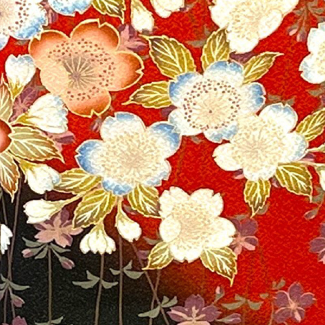 振袖 身丈165.5cm 裄丈65cm 袷 京友禅 桜模様 正絹 Sランク 赤系 1113000552512
