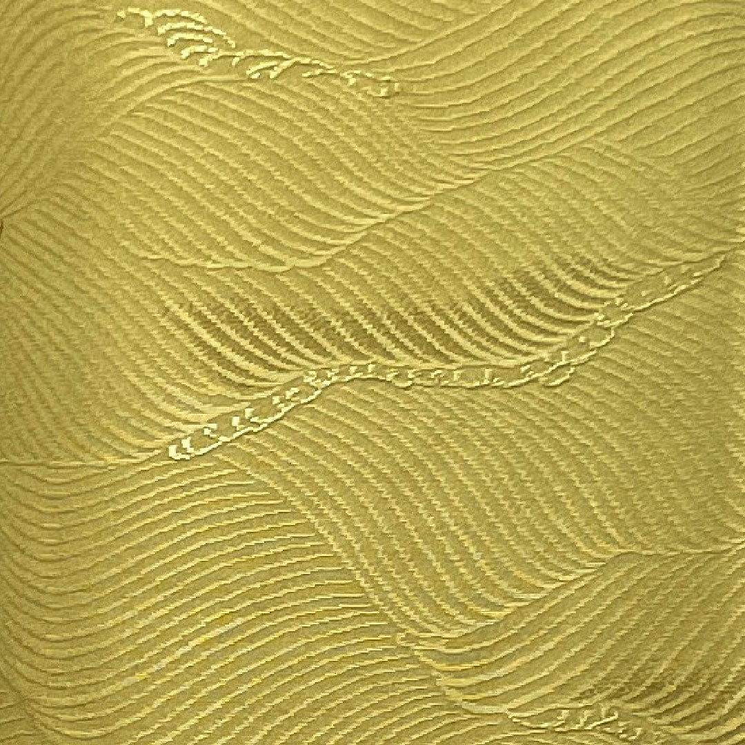 Plain color, withered color, wave, bellflower, length 159.5cm, sleeve length 62cm, lined, pure silk, S rank, yellow, 1114000582323