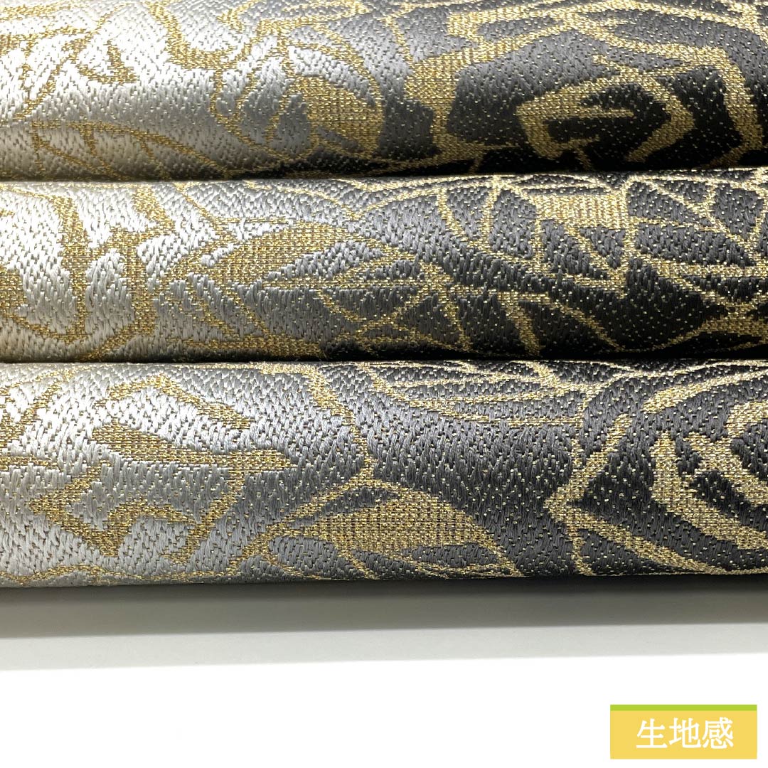 Fukuro Obi, Pure Silk, Gold Leaf, Rose, Length 455cm, S Rank, Full Length, Formal, Monotone, 1123013342427