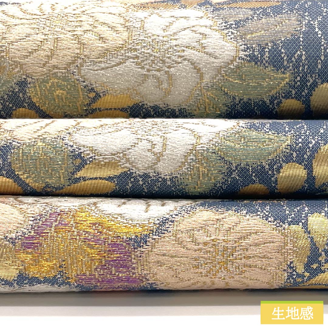 袋帯 正絹 Aランク 裏色(うらいろ) 辻ヶ花 帯丈436cm 六通 セミフォーマル 青系 1123015133317
