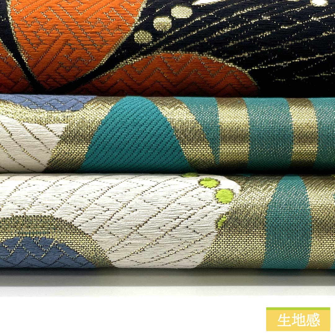 袋帯 正絹 エメラルドグリーン 振袖用 梅 帯丈432cm Aランク 六通 フォーマル 青系 1123013713317