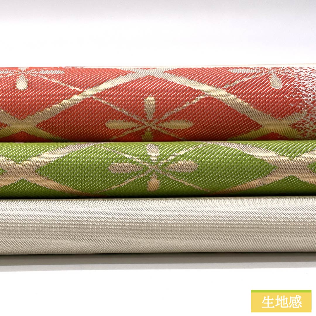 Silk Fukuro Obi (Sash) in Off-White with a Hanabishi Pattern, Length 436cm, Rank B, Full Length, Semi-Formal, Cream, Item Number 1123014894315