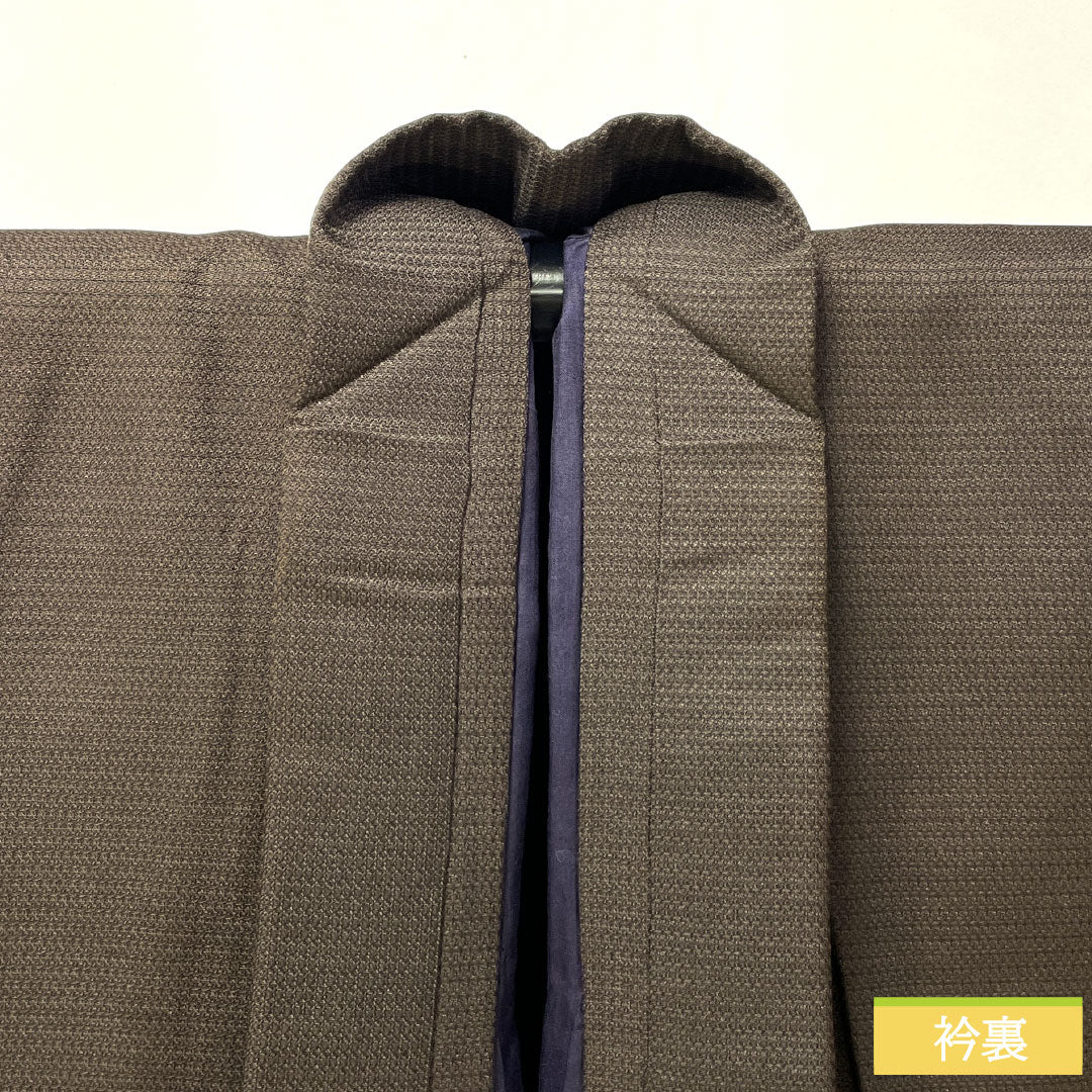 Men's pure silk, A-rank, length 148cm, sleeve length 68cm, charcoal-colored, horizontal stripes, lined, brown, product number 1119001703414