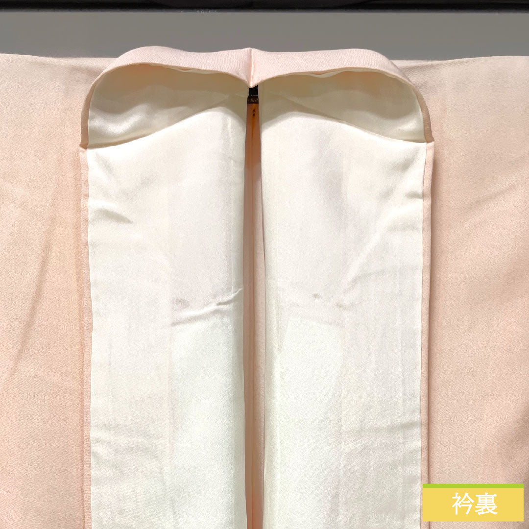色留袖 正絹 身丈159cm 裄丈63cm 袷 乙女色(おとめいろ) 寿光織 吉祥文様 一つ紋 五三桐 Sランク 一つ紋 ピンク系 1111001292313