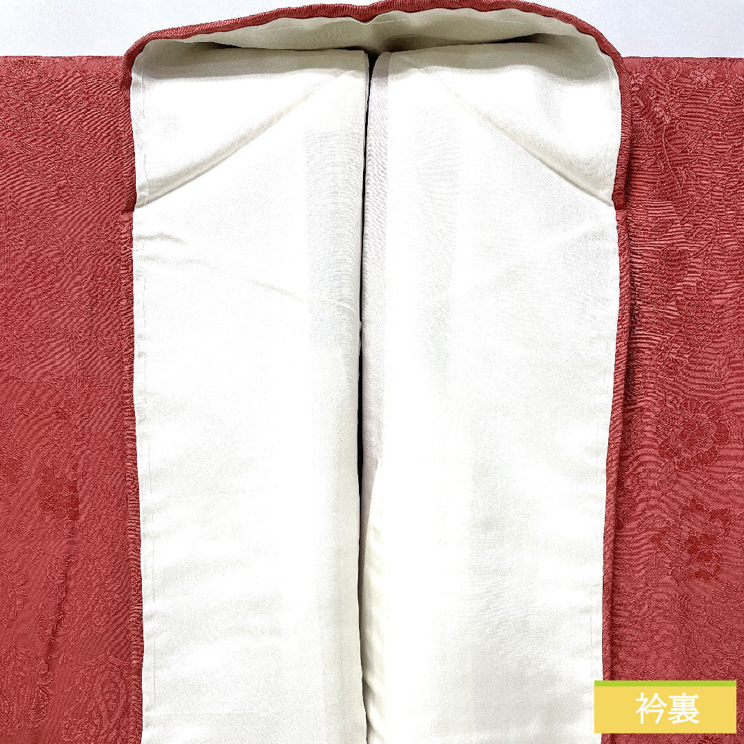Plain color, pure silk, length 157.5cm, sleeve length 63cm, pinkish red silk, one crest, vine and oak pattern, lined, A rank, pink, 1114002003313