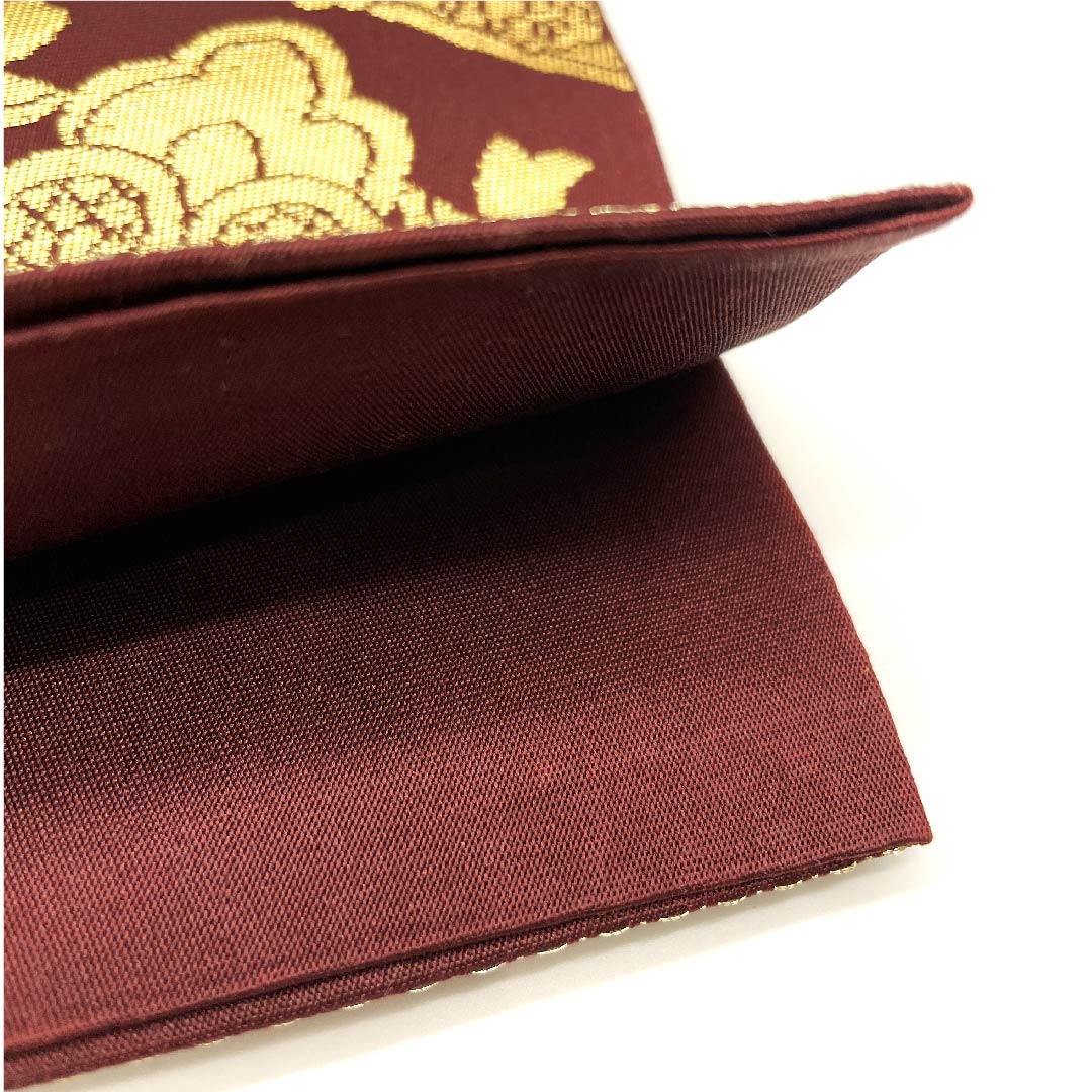 Fukuro Obi (Beniebichairo) (Red Shrimp Brown) Hosohana (Herringbone pattern) Tortoiseshell (Plate shell) Obi length 416cm Pure silk A rank Six-pass Formal Brown 1123002883314