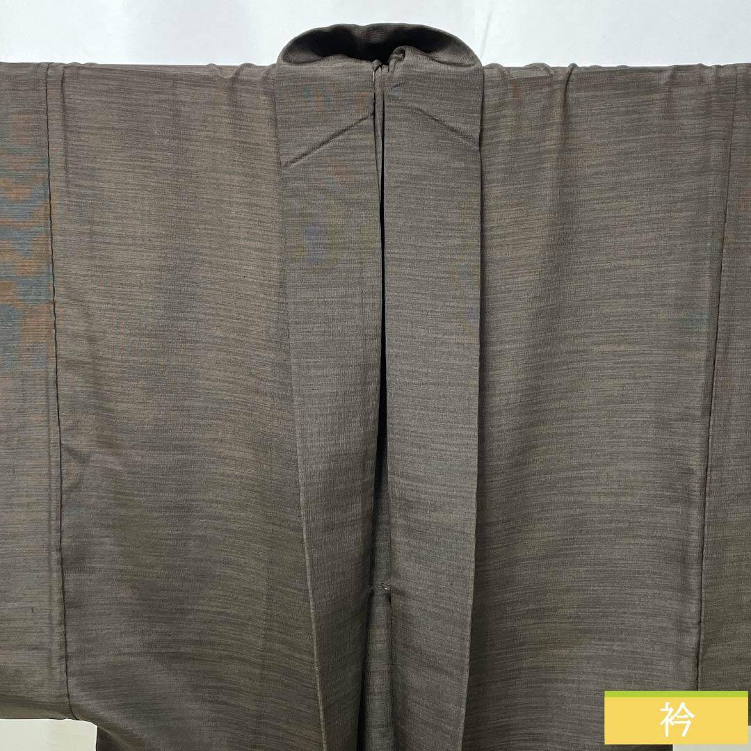 Men's silk, A-grade, length 84cm, sleeve length 66cm, dark grey with brown accents, product number 1119001203114