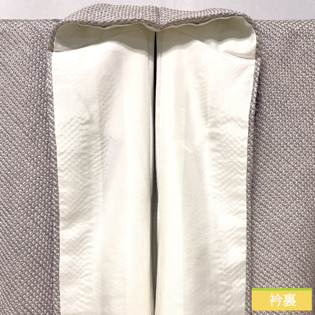 訪問着 正絹 袷 身丈161.5cm 裄丈61.5cm 淡紫色(たんししょく) 総絞り 辻ヶ花 Aランク 紫系 1112005473420