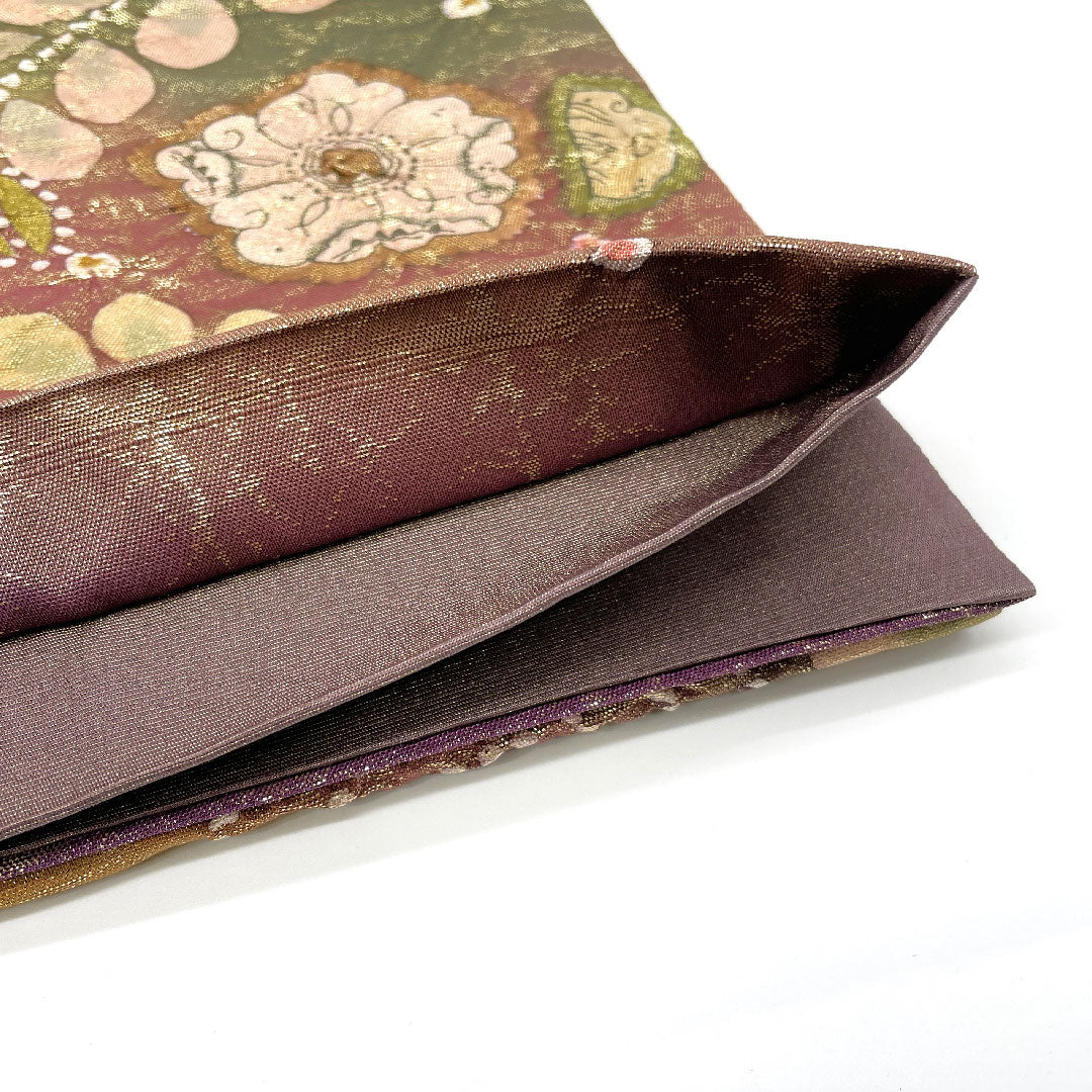 Fukuro Obi Tsujigahana Artist's work Fukure weave Obi length 424cm Pure silk S rank Point pattern Formal Purple 1123004602320