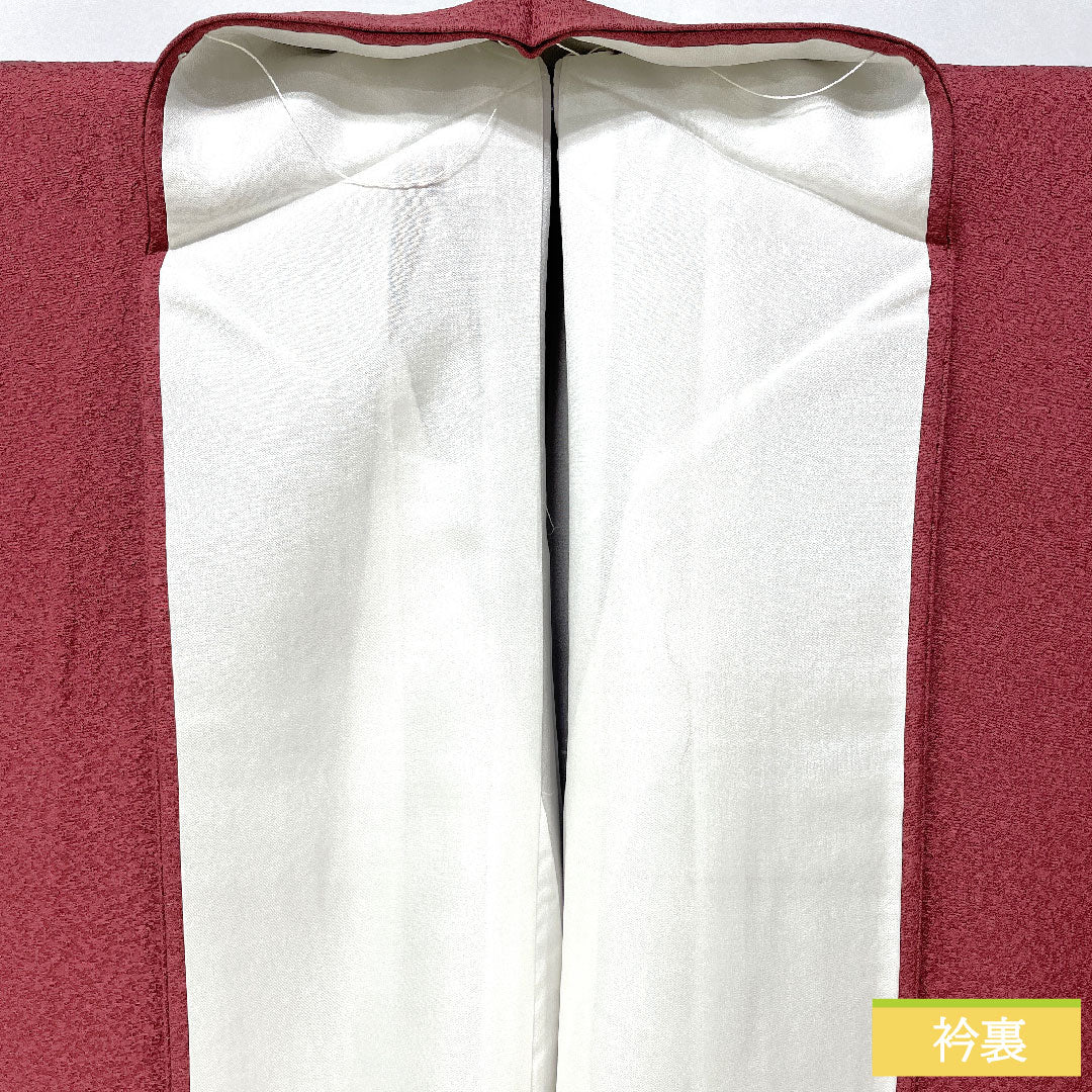 Plain color, pure silk, length 154.4cm, sleeve length 63cm, sappan color, one crest, circle with different hawk feathers, artist's work, lined, S rank, purple, 1114001782220