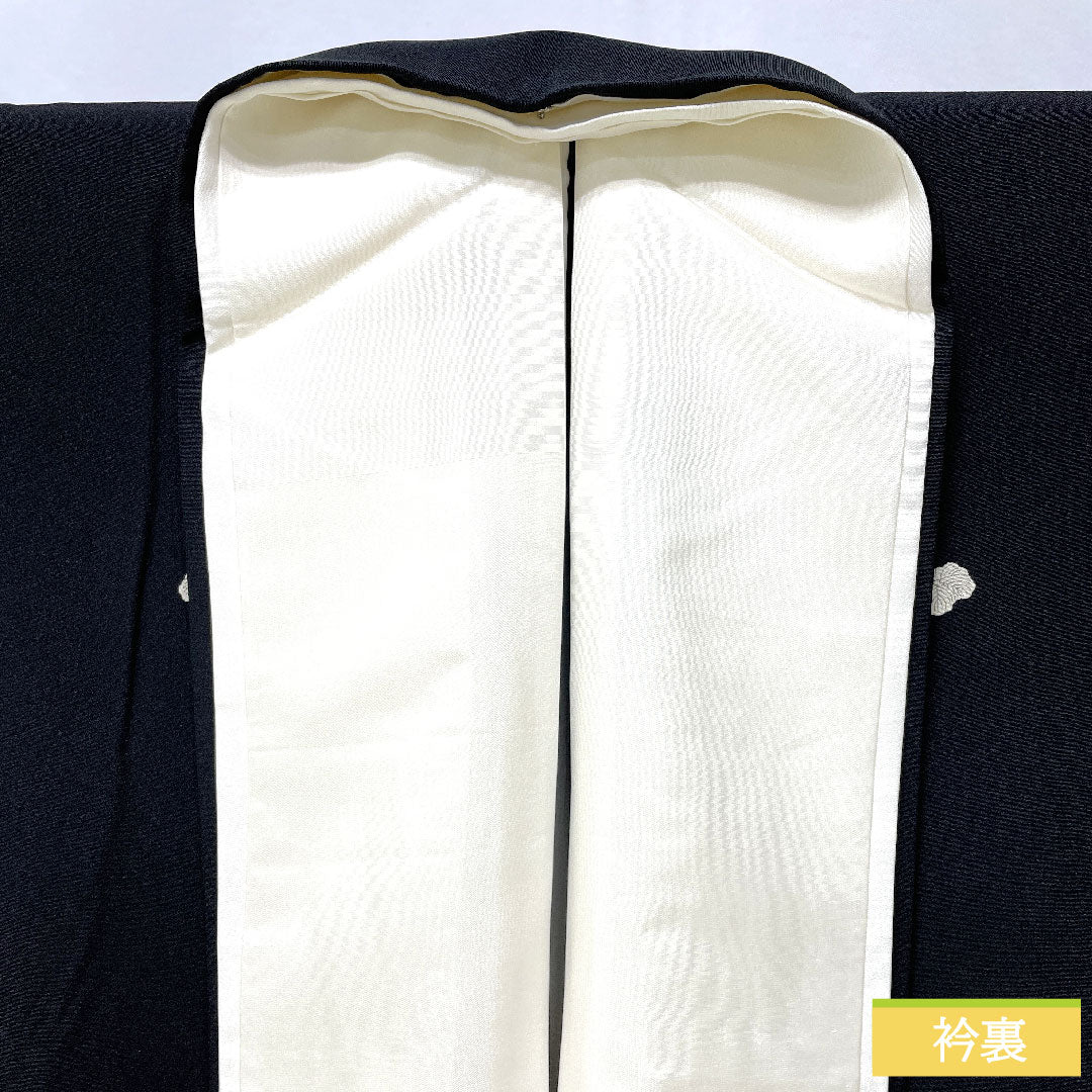 黒留袖 正絹 身丈155cm 裄丈63.5cm 袷 作家物 京友禅 花車 五つ紋 蔦 Bランク 黒系 1111001454310