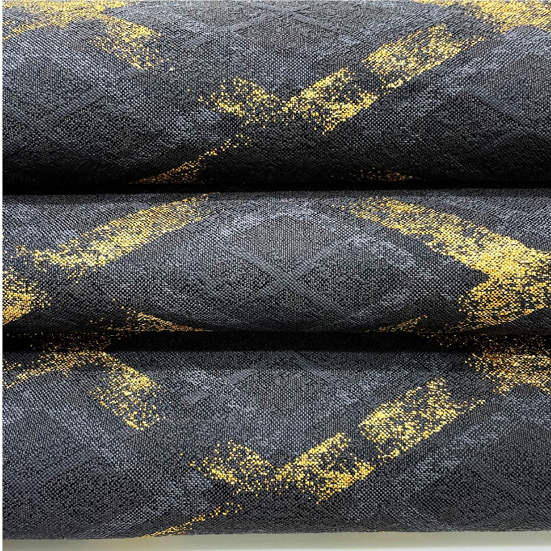 袋帯 黒色 菱模様 古典柄 幾何学模様 帯丈442cm 正絹 Sランク 六通 カジュアル 黒系 1123009322310