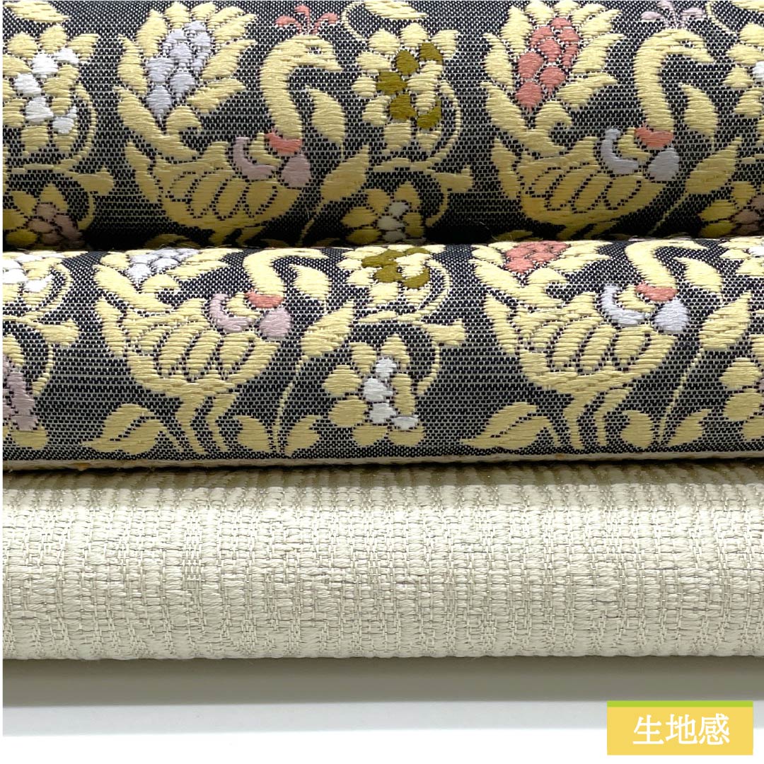 袋帯 正絹 生成り色(きなりいろ) 横段 鳳凰 花唐草 横段鳳凰文 帯丈436cm Sランク 六通 セミフォーマル クリーム系 1123012192315