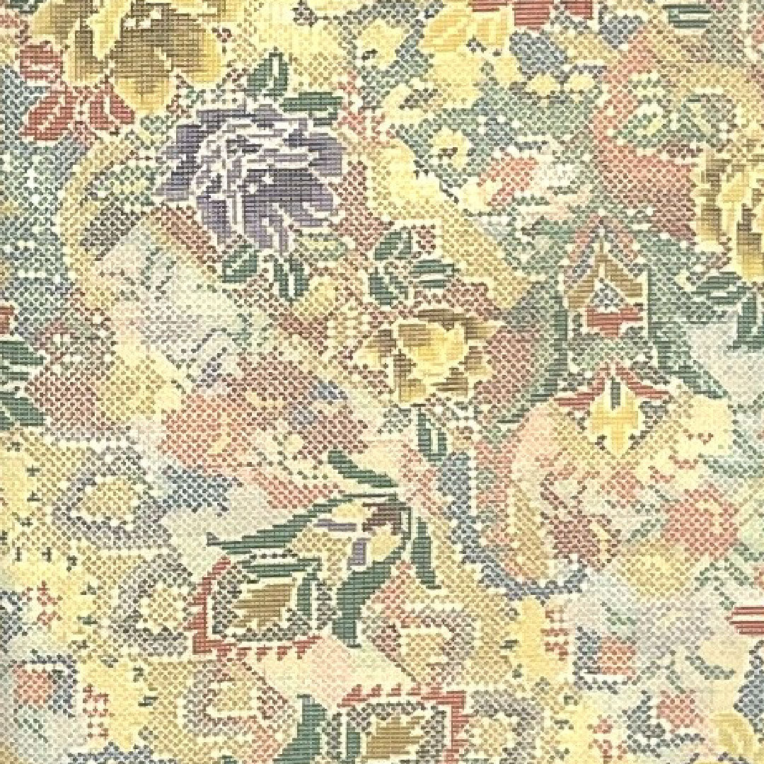 Oshima Tsumugi, Length 162.5cm, Sleeve length 63.5cm, Floral pattern, Pure silk, B rank, Lined, White, 1116001514411