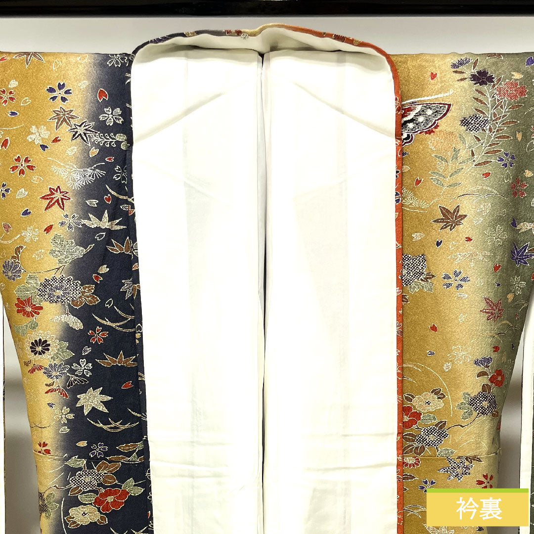 Furisode, pure silk, length 167cm, sleeve length 68.5cm, lined, Kyo-Yuzen, auspicious pattern, S rank, gradation style, 1113001902599