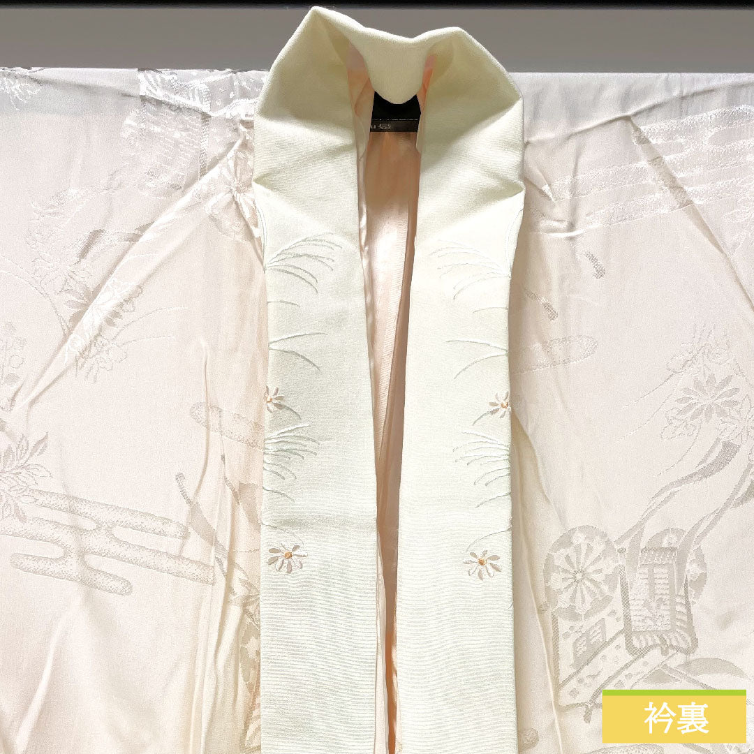 長襦袢 正絹 身丈136cm 裄丈69.5cm 袷 曙色(あけぼのいろ) ぼかし染 振袖用 吉祥文様 Aランク ピンク系 1129000723513